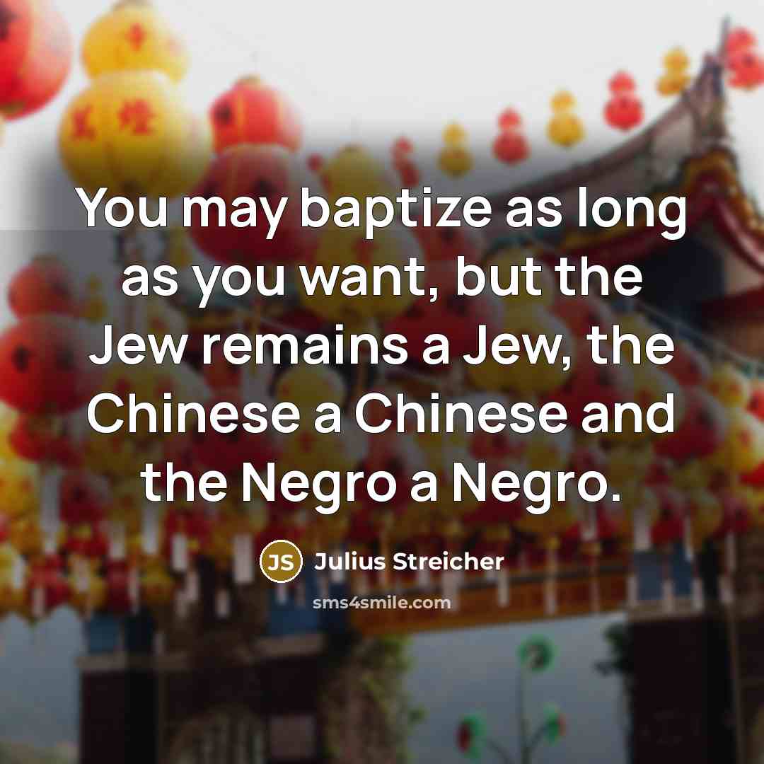 “You may baptize as long as you want, but the…” quote by Julius Streicher