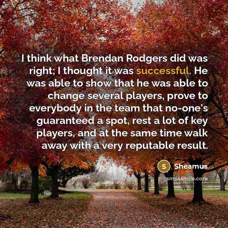 “I think what Brendan Rodgers did was right; I thought…” quote by Sheamus