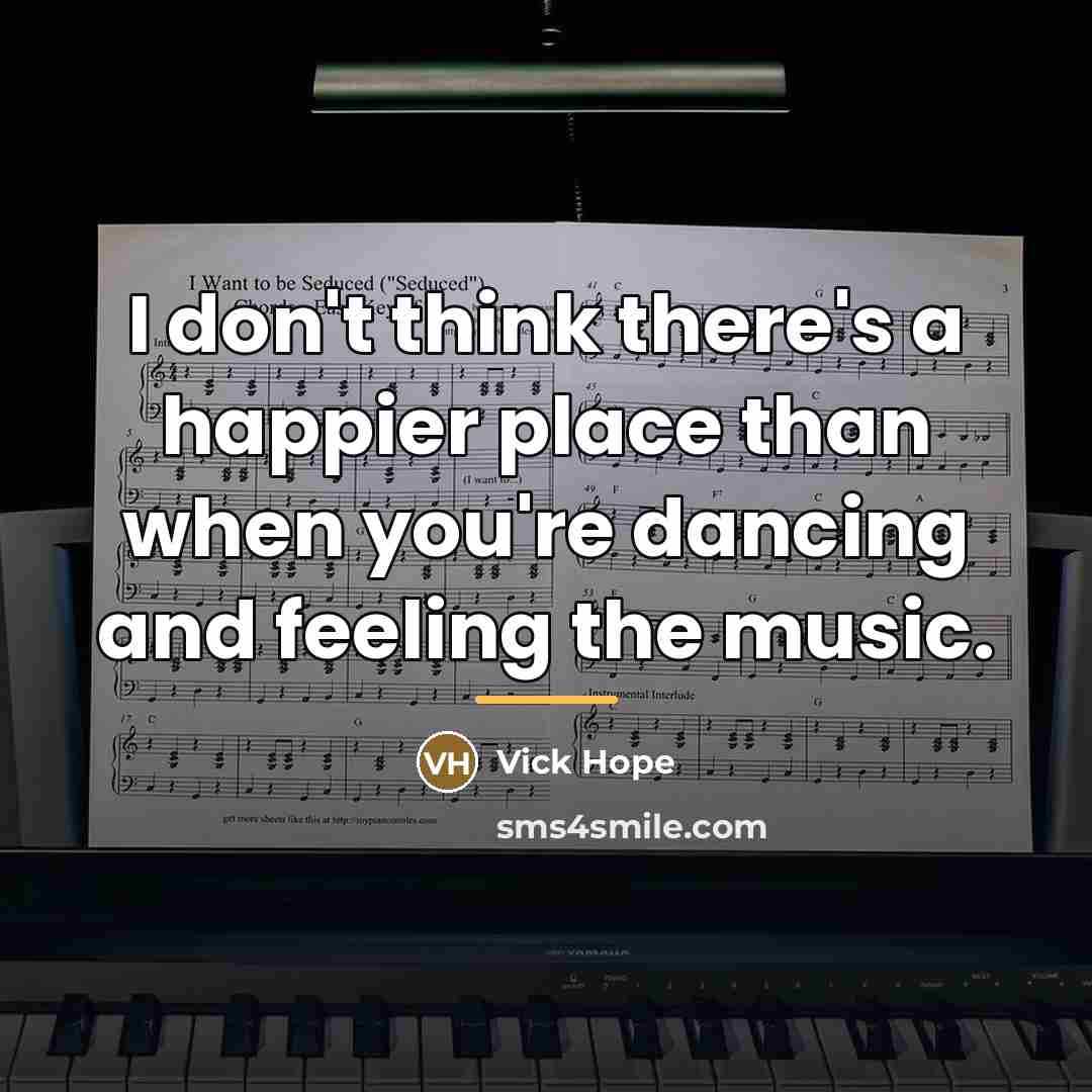 “I don't think there's a happier place than when you're…” quote by Vick Hope