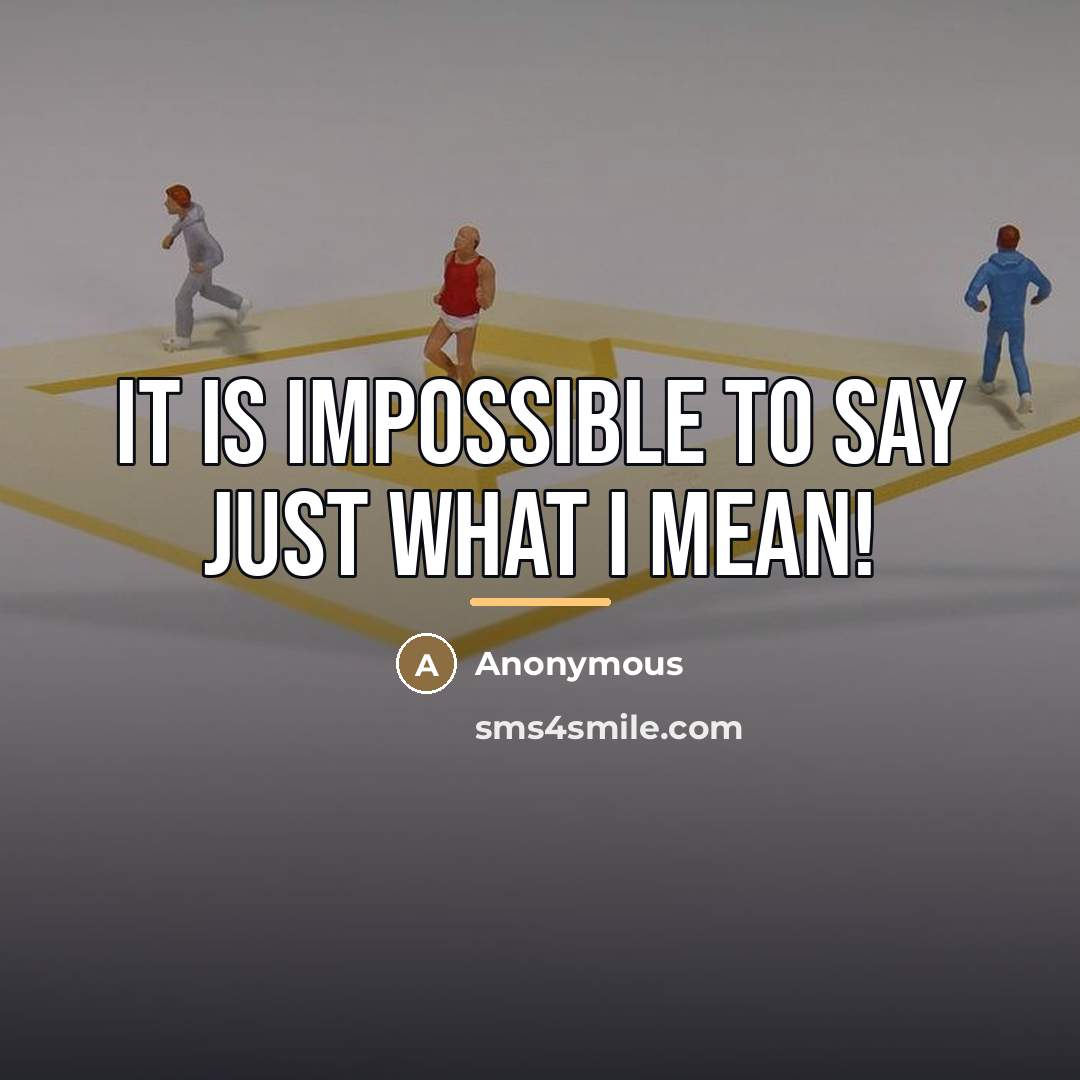 “It is impossible to say just what I mean!…” quote by Anonymous