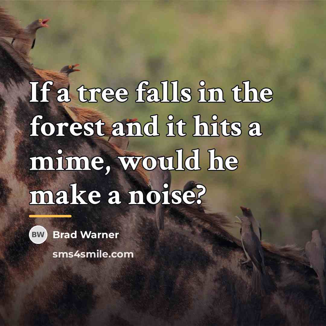“If a tree falls in the forest and it hits…” quote by Brad Warner
