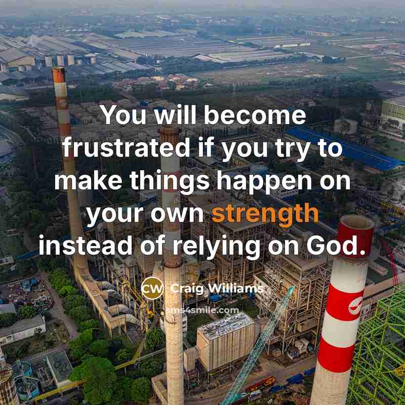 “You will become frustrated if you try to make things…” quote by Craig Williams