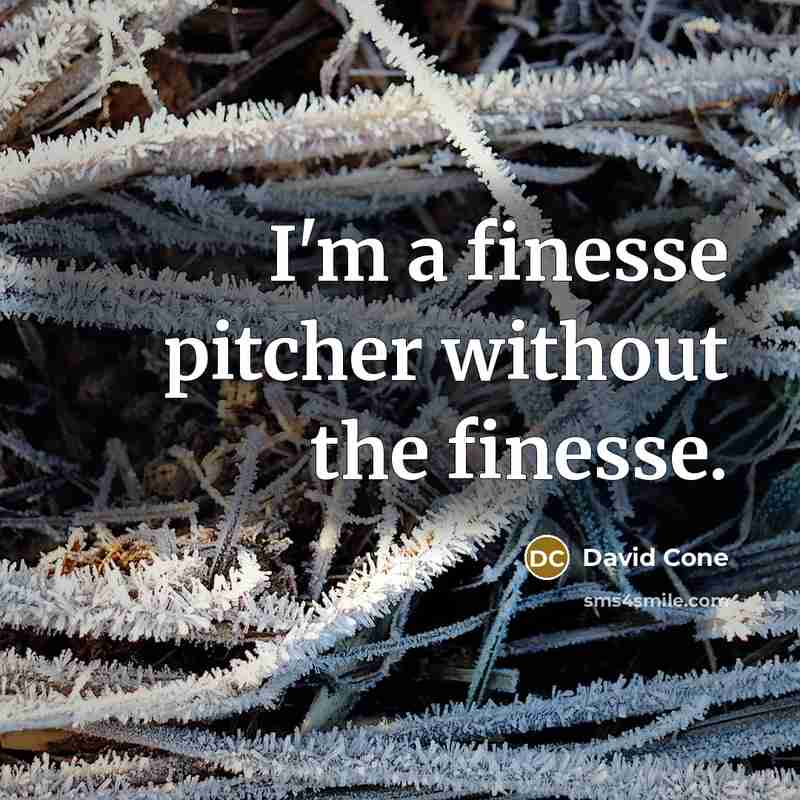 “I'm a finesse pitcher without the finesse.…” quote by David Cone