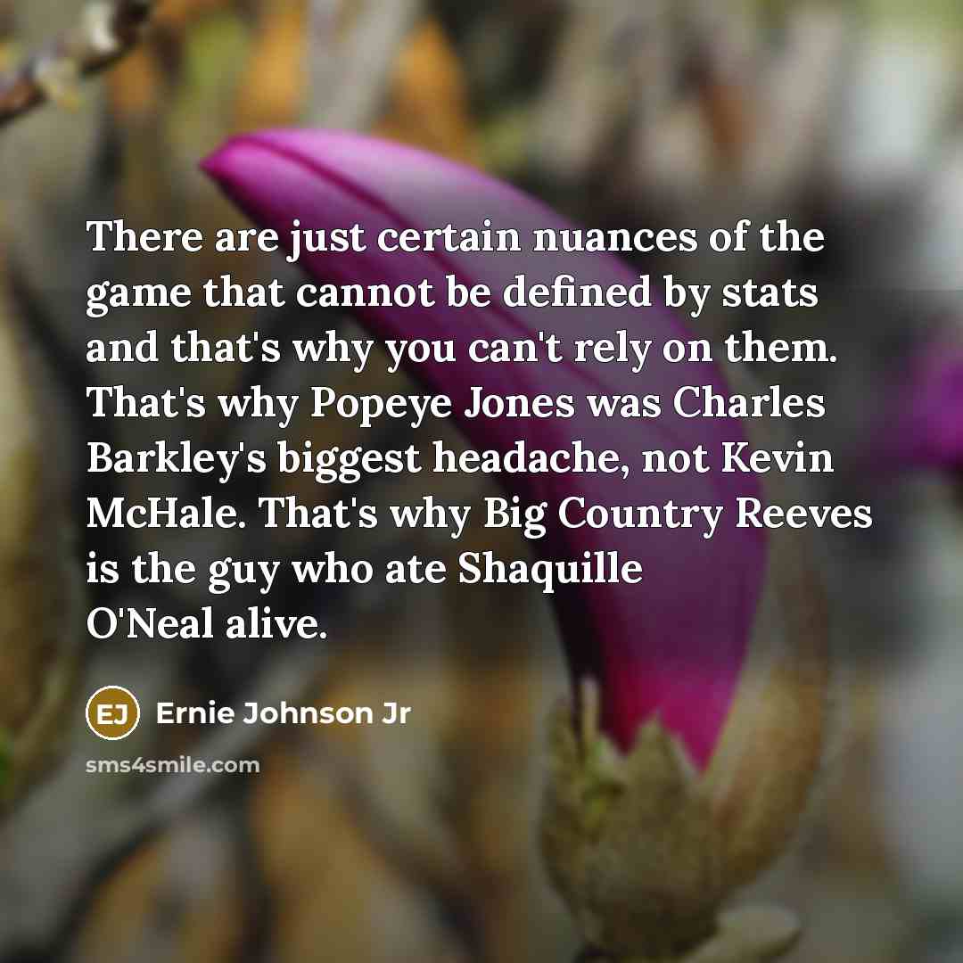 “There are just certain nuances of the game that cannot…” quote by Ernie Johnson Jr