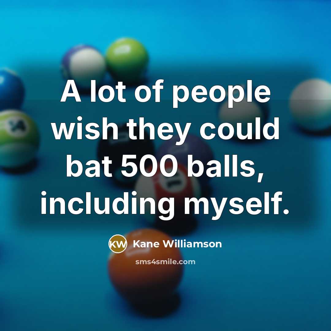 “A lot of people wish they could bat 500 balls,…” quote by Kane Williamson