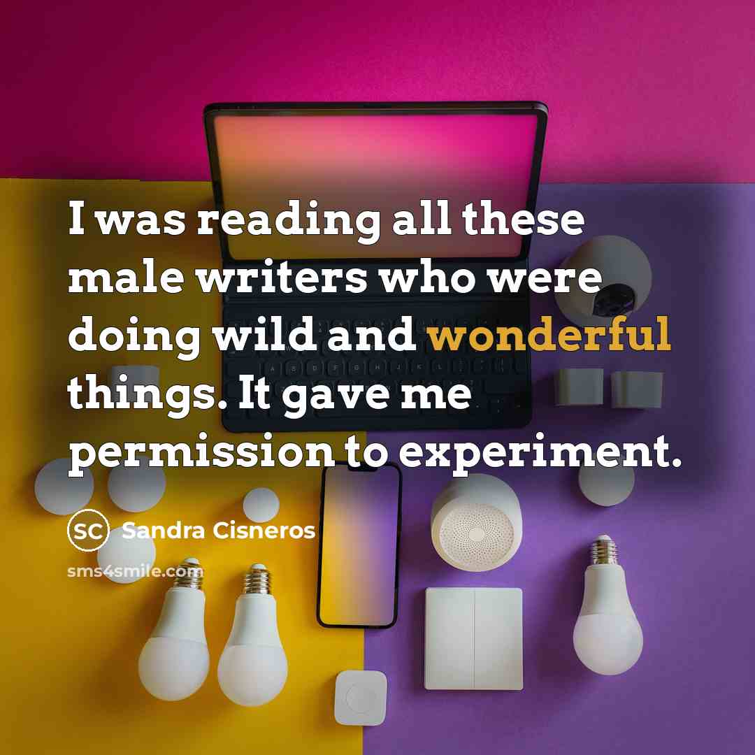 “I was reading all these male writers who were doing…” quote by Sandra Cisneros