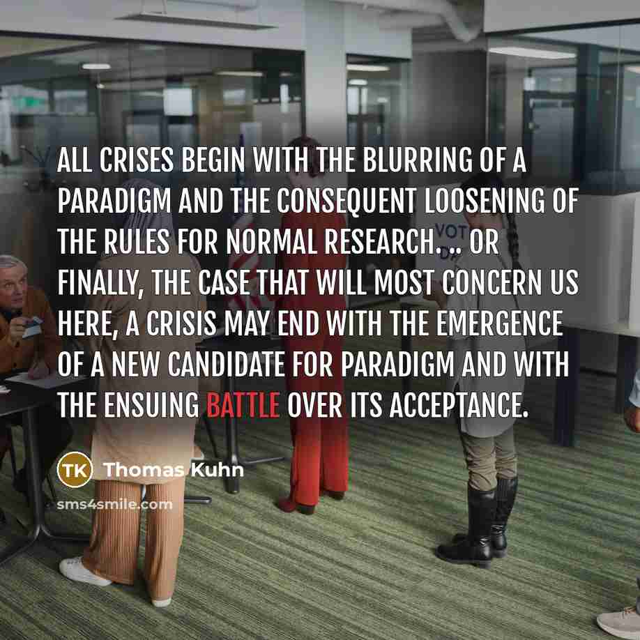 “All crises begin with the blurring of a paradigm and…” quote by Thomas Kuhn