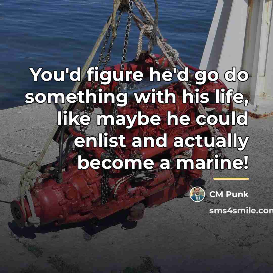 “You'd figure he'd go do something with his life, like…” quote by CM Punk