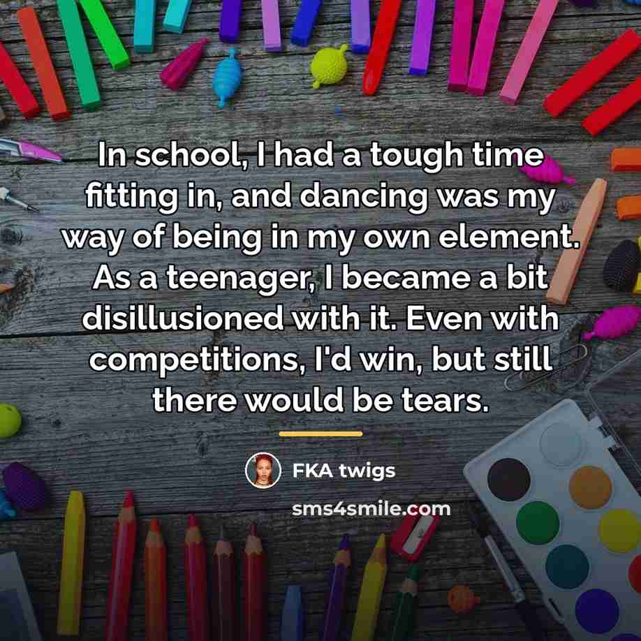 “In school, I had a tough time fitting in, and…” quote by FKA twigs