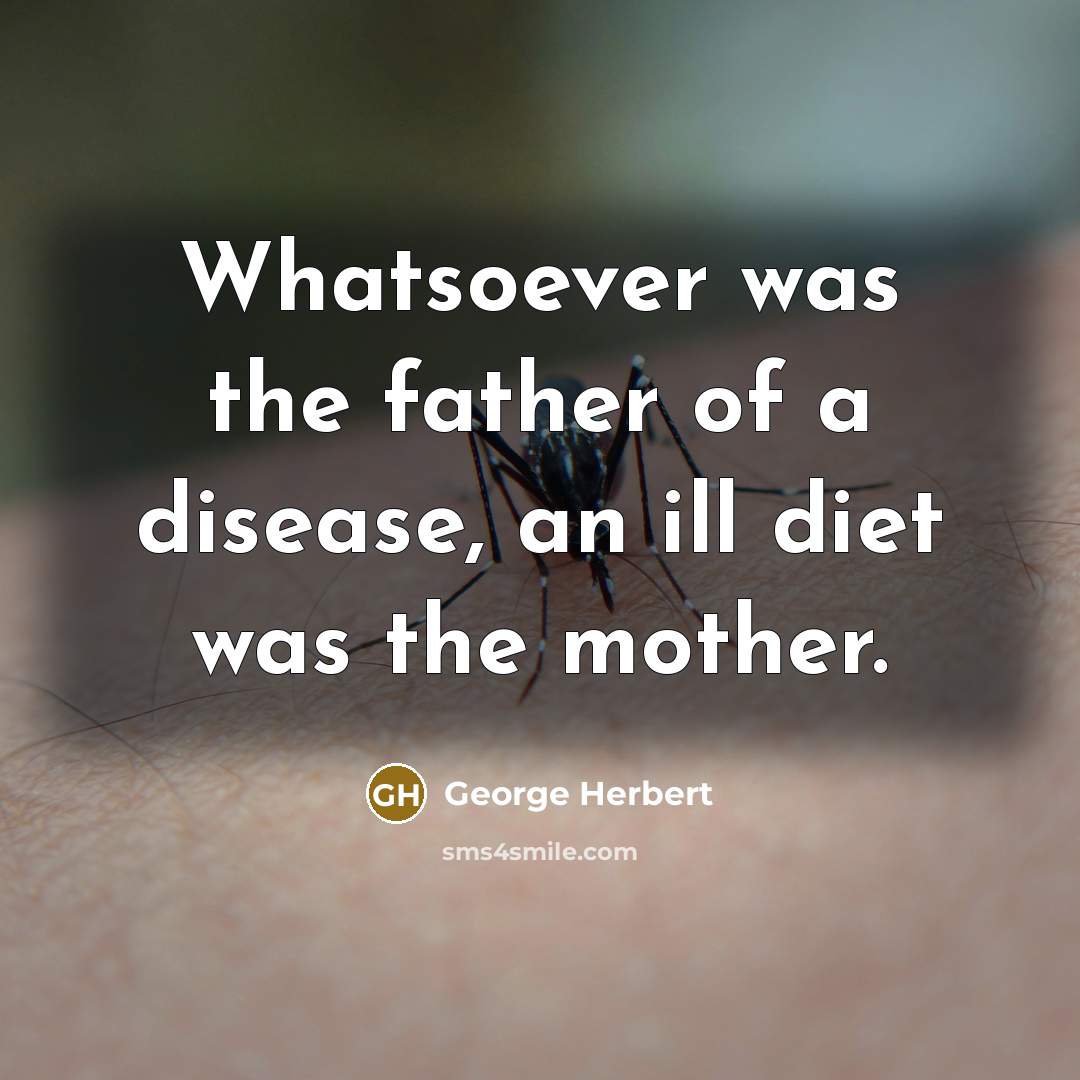 “Whatsoever was the father of a disease, an ill diet…” quote by George Herbert