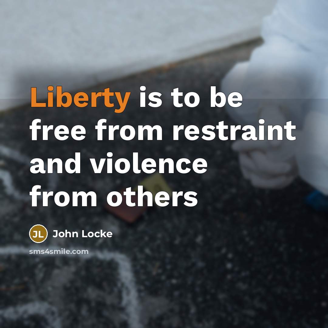 “Liberty is to be free from restraint and violence from…” quote by John Locke