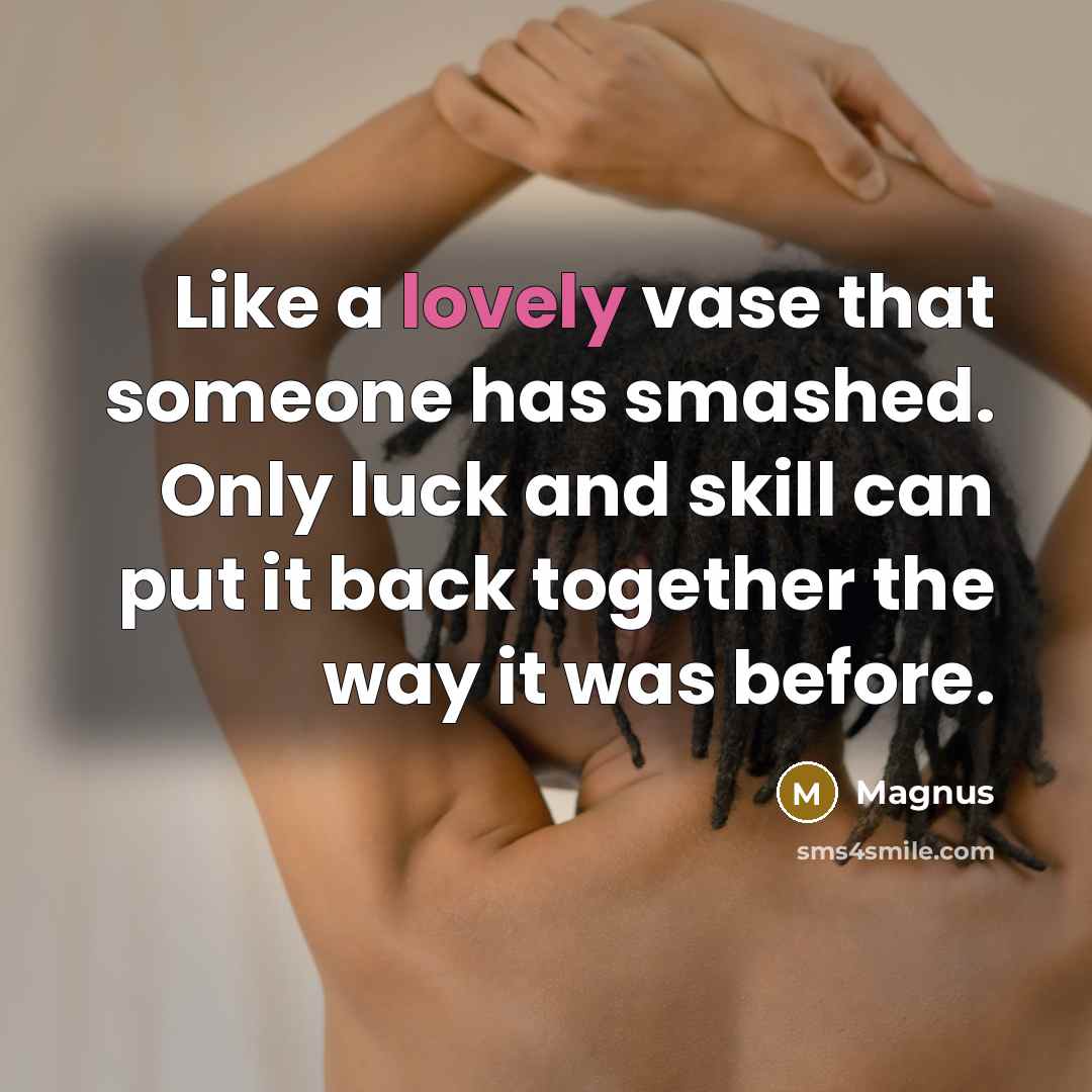 “Like a lovely vase that someone has smashed. Only luck…” quote by Magnus