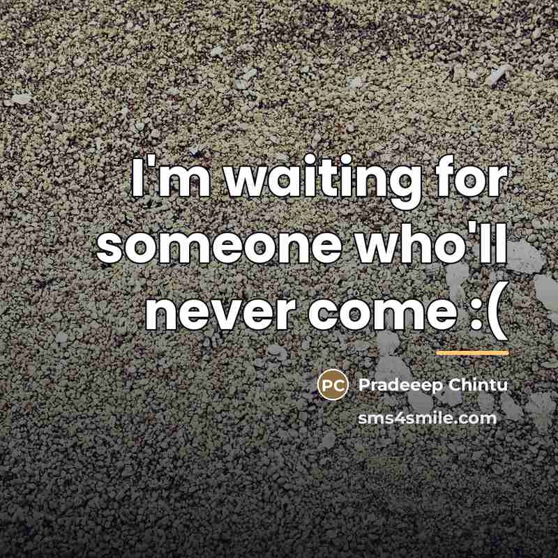“I'm waiting for someone who'll never come :(…” quote by Pradeeep Chintu