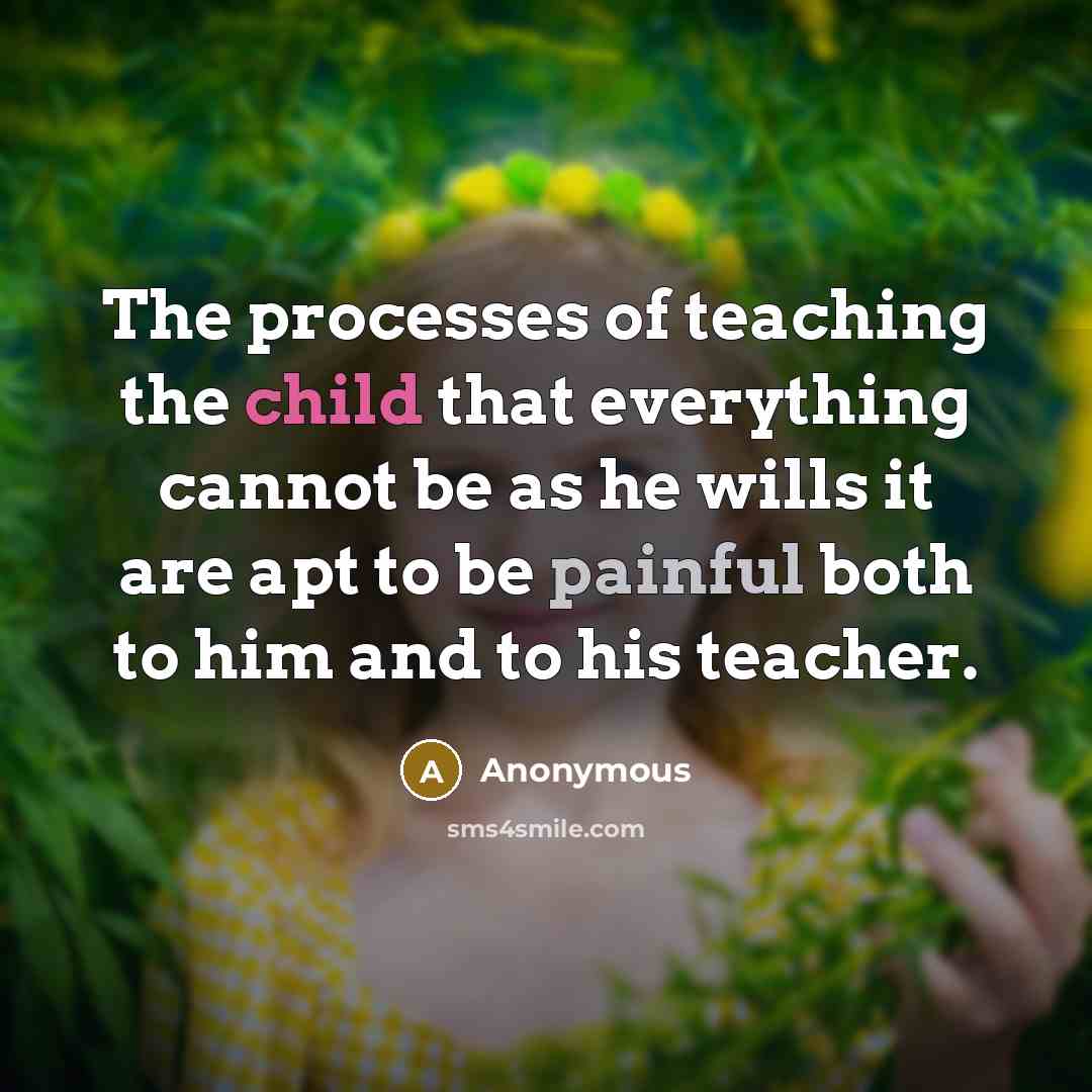 “The processes of teaching the child that everything cannot be…” quote by Anonymous