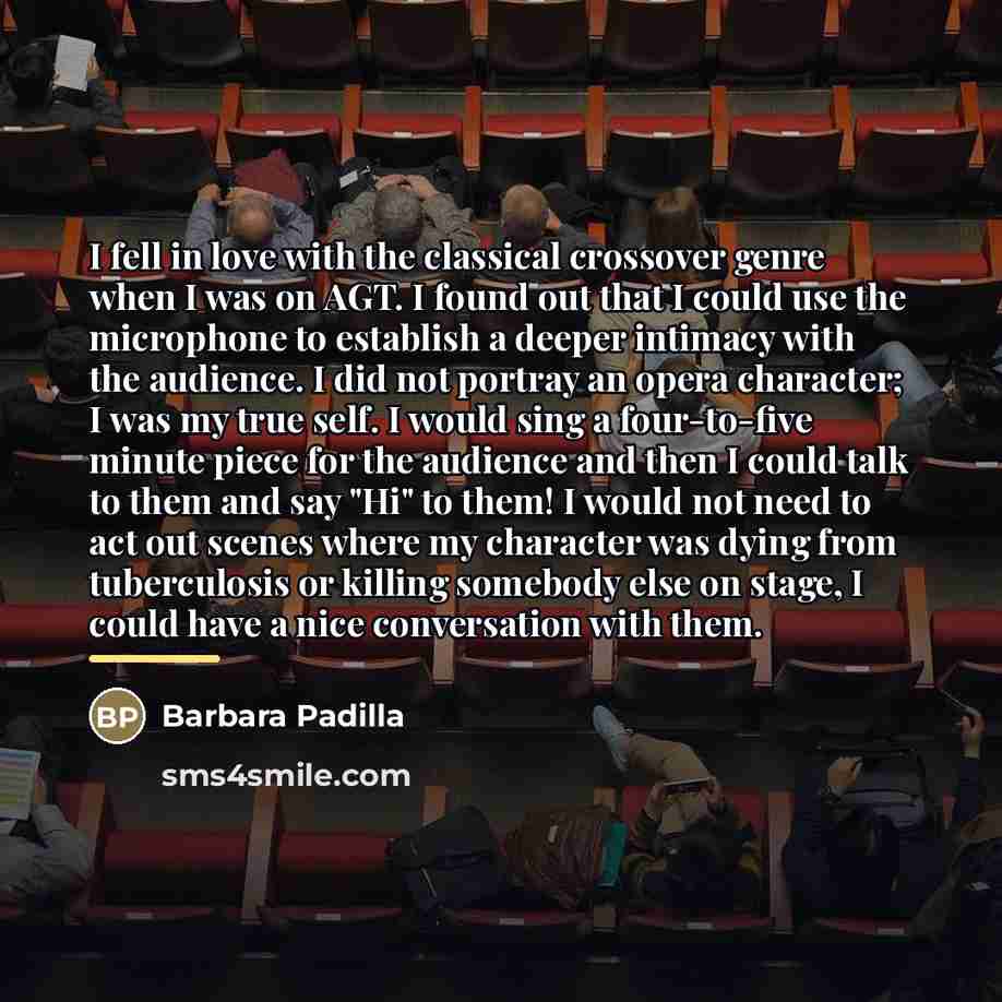 “I fell in love with the classical crossover genre when…” quote by Barbara Padilla