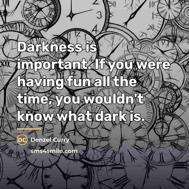 “Darkness is important. If you were having fun all the…” quote by Denzel Curry