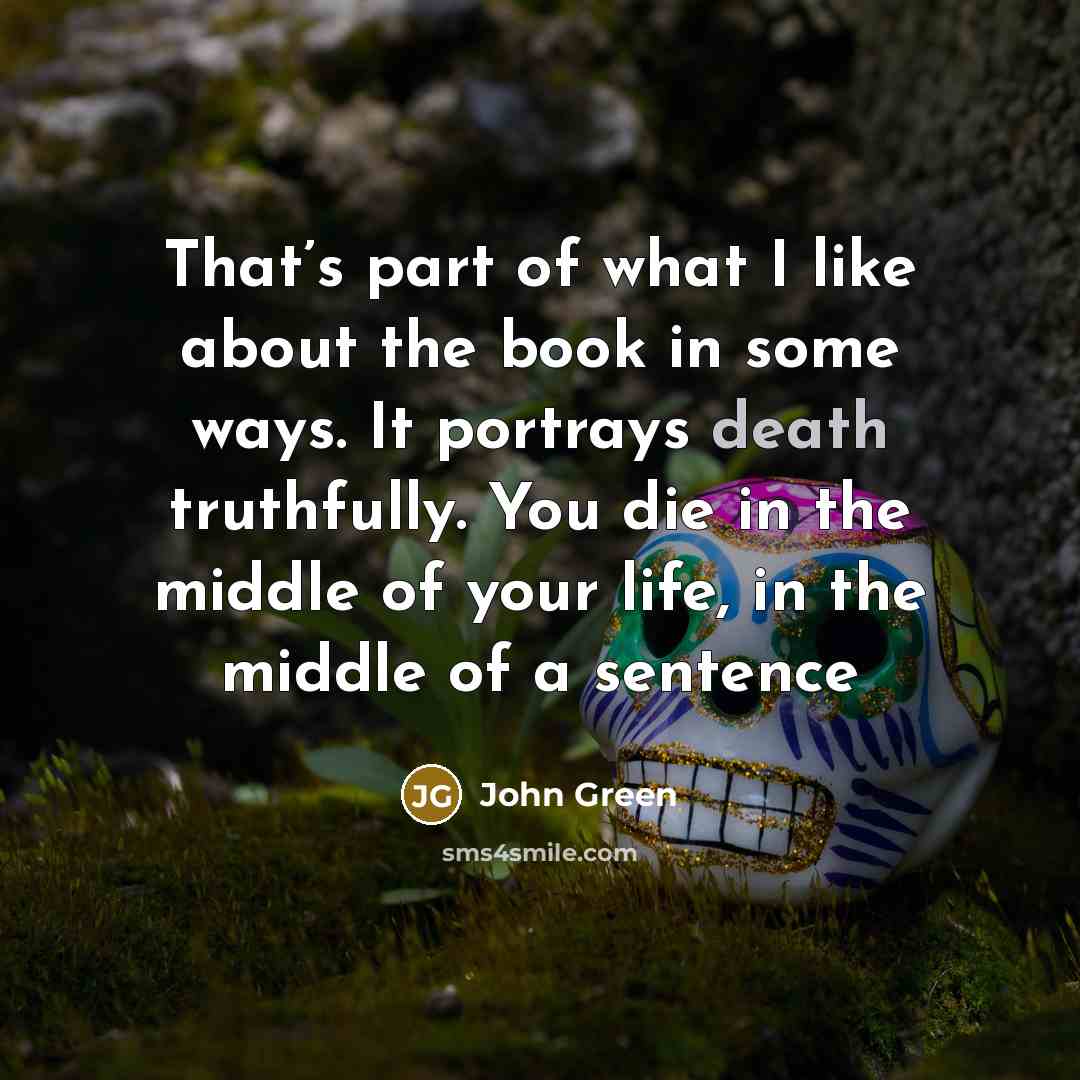 “That’s part of what I like about the book in…” quote by John Green