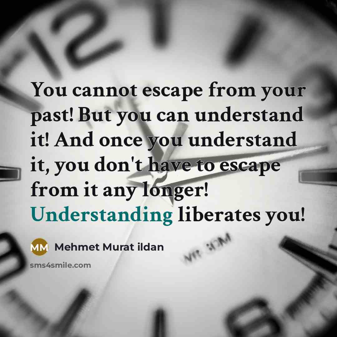 “You cannot escape from your past! But you can understand…” quote by Mehmet Murat Ildan