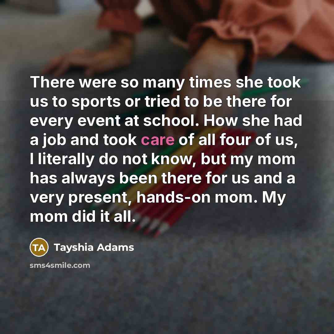 “There were so many times she took us to sports…” quote by Tayshia Adams
