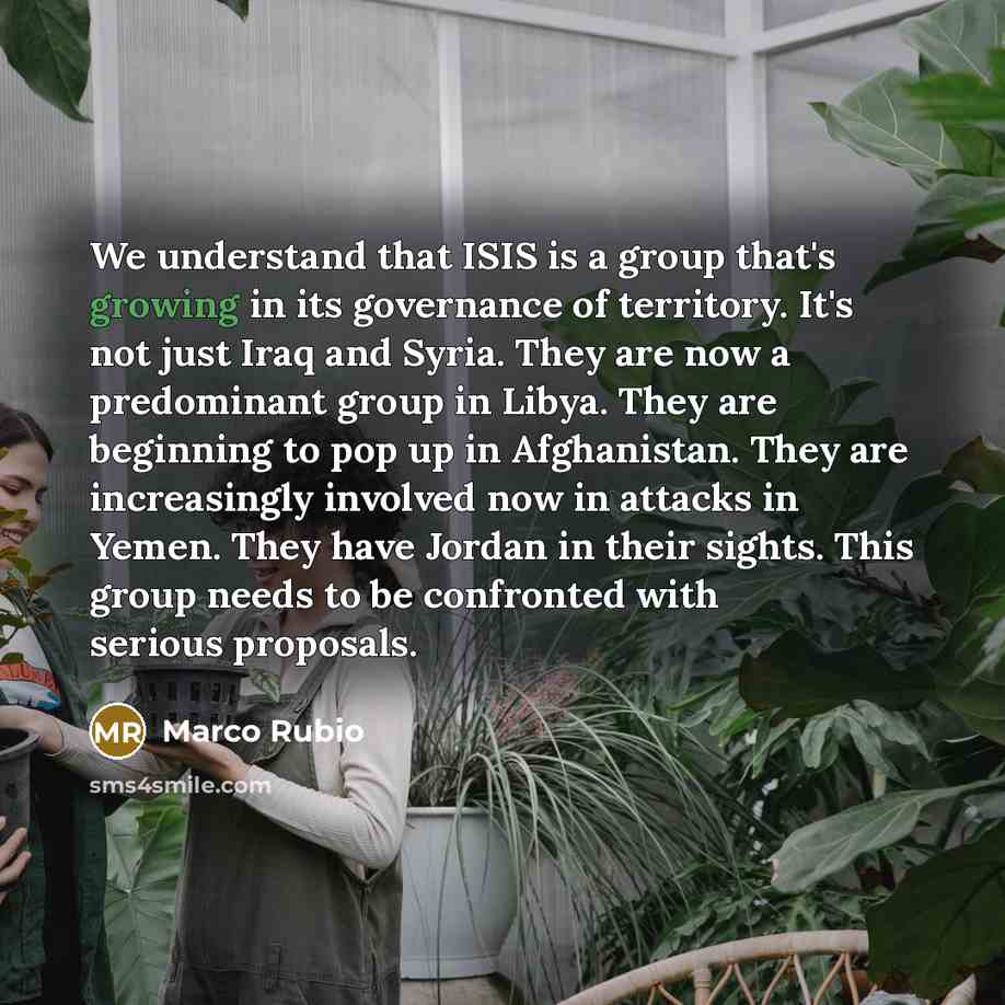 “We understand that ISIS is a group that's growing in…” quote by Marco Rubio