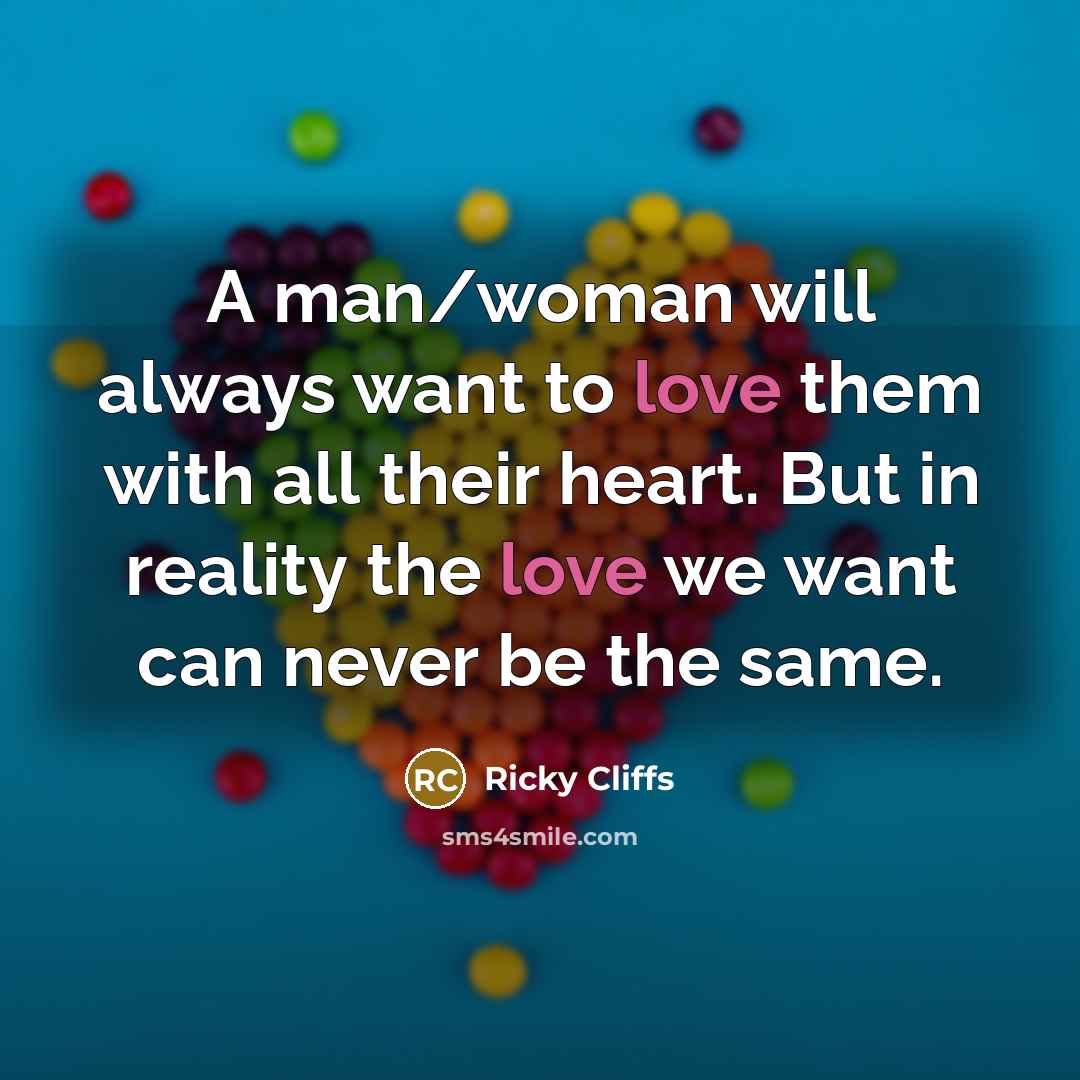 “A man/woman will always want to love them with all…” quote by Ricky Cliffs