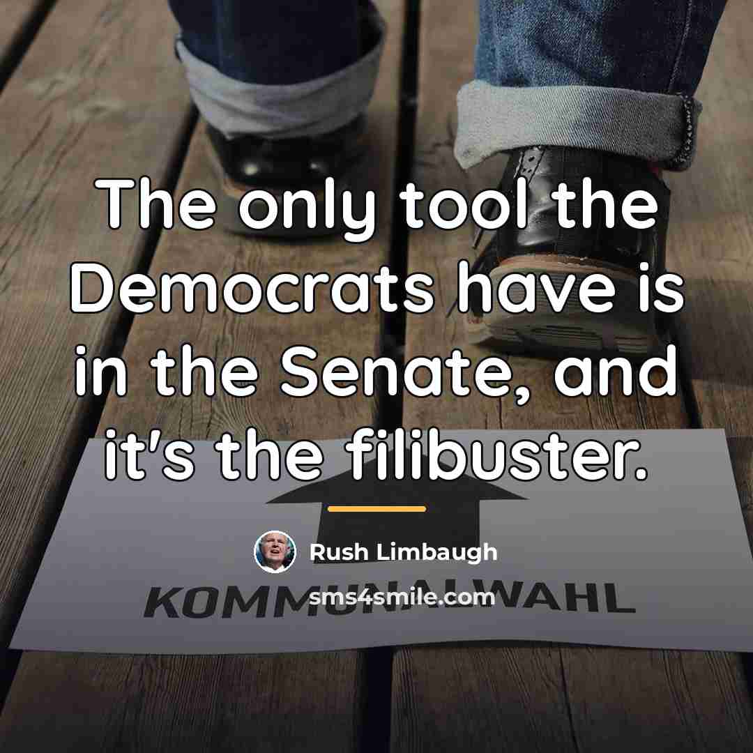 “The only tool the Democrats have is in the Senate,…” quote by Rush Limbaugh