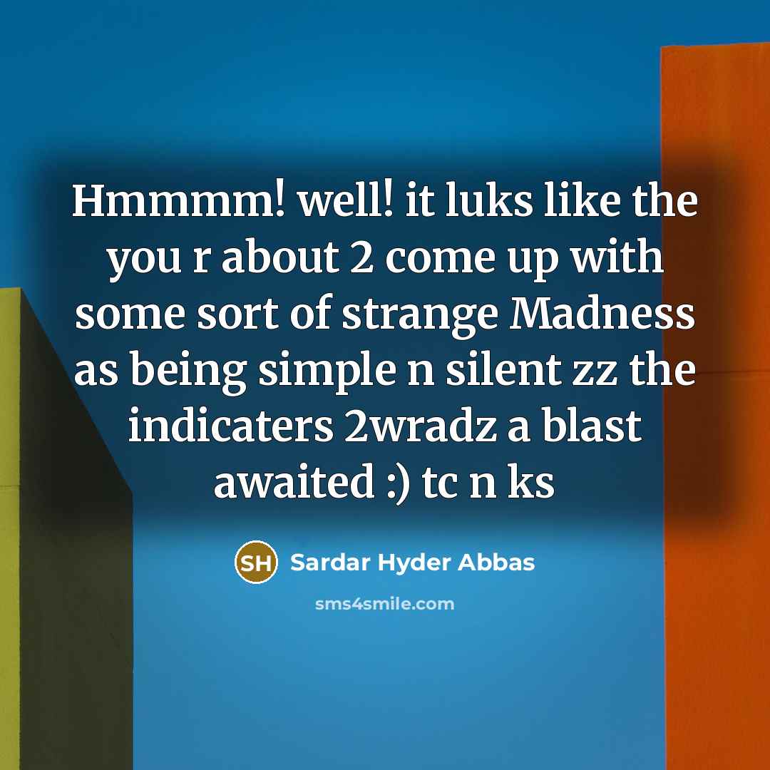 “Hmmmm! well! it luks like the you r about 2…” quote by Sardar Hyder Abbas