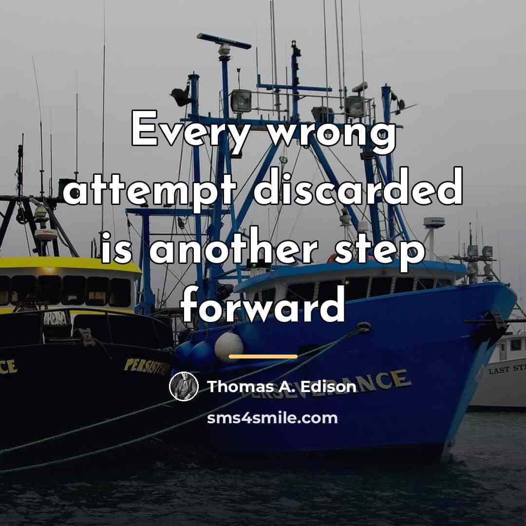 “Every wrong attempt discarded is another step forward…” quote by Thomas A. Edison