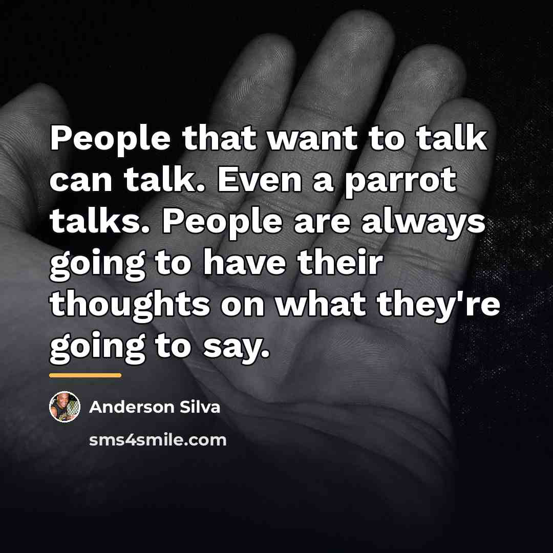 “People that want to talk can talk. Even a parrot…” quote by Anderson Silva