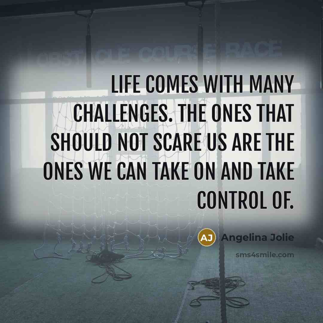“Life comes with many challenges. The ones that should not…” quote by Angelina Jolie