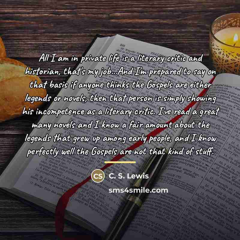 “All I am in private life is a literary critic…” quote by C. S. Lewis