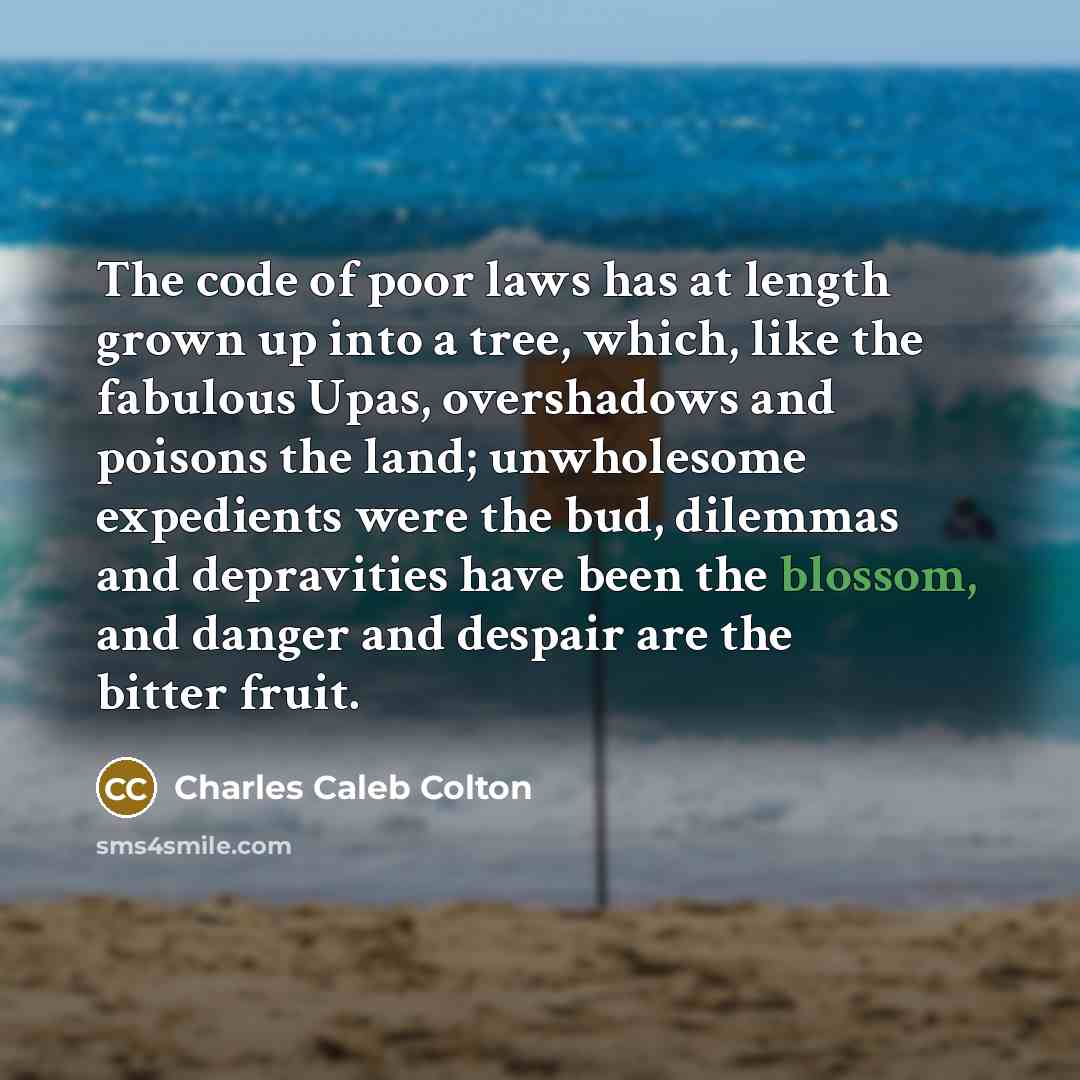 “The code of poor laws has at length grown up…” quote by Charles Caleb Colton