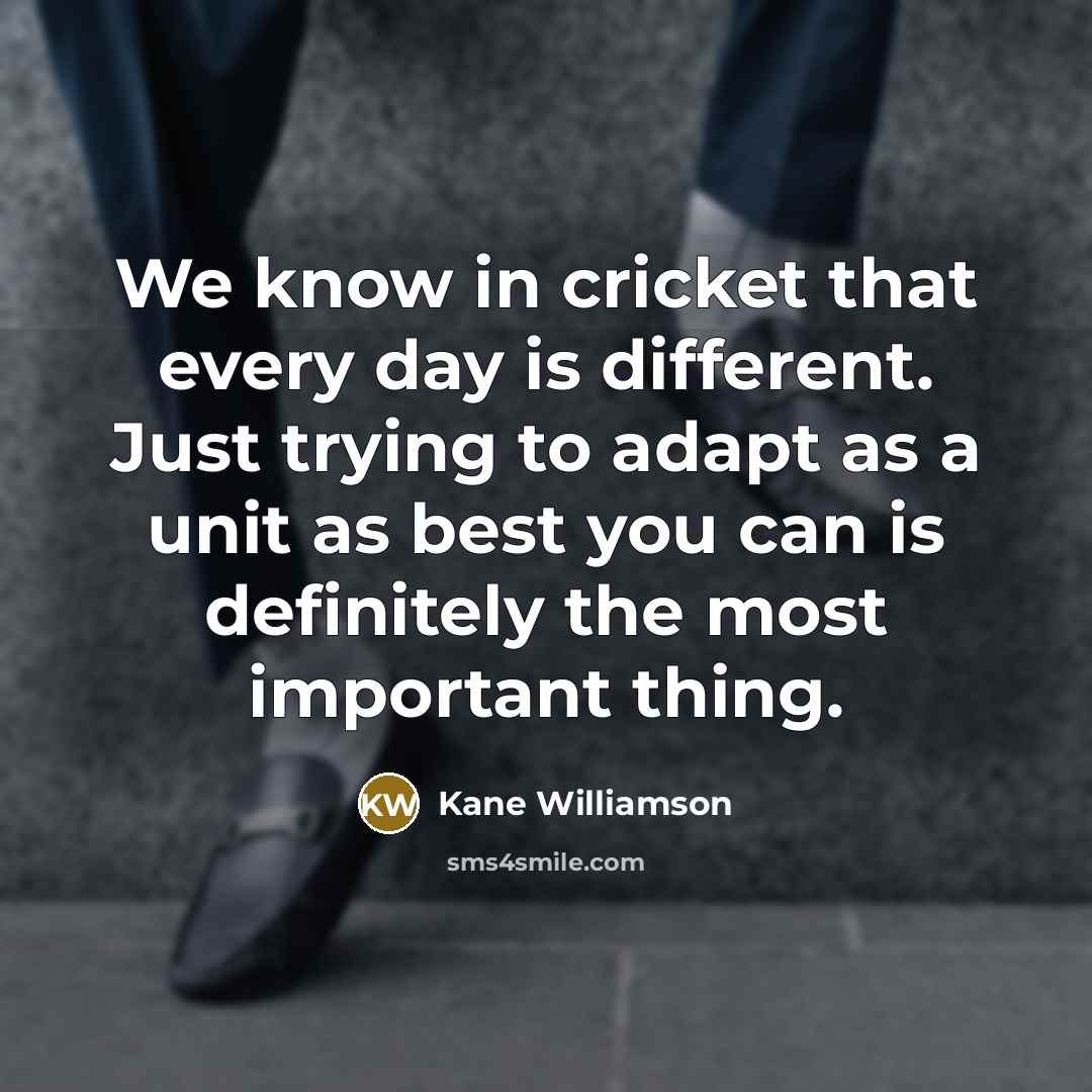 “We know in cricket that every day is different. Just…” quote by Kane Williamson