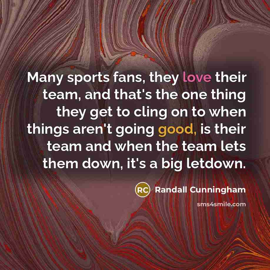 “Many sports fans, they love their team, and that's the…” quote by Randall Cunningham