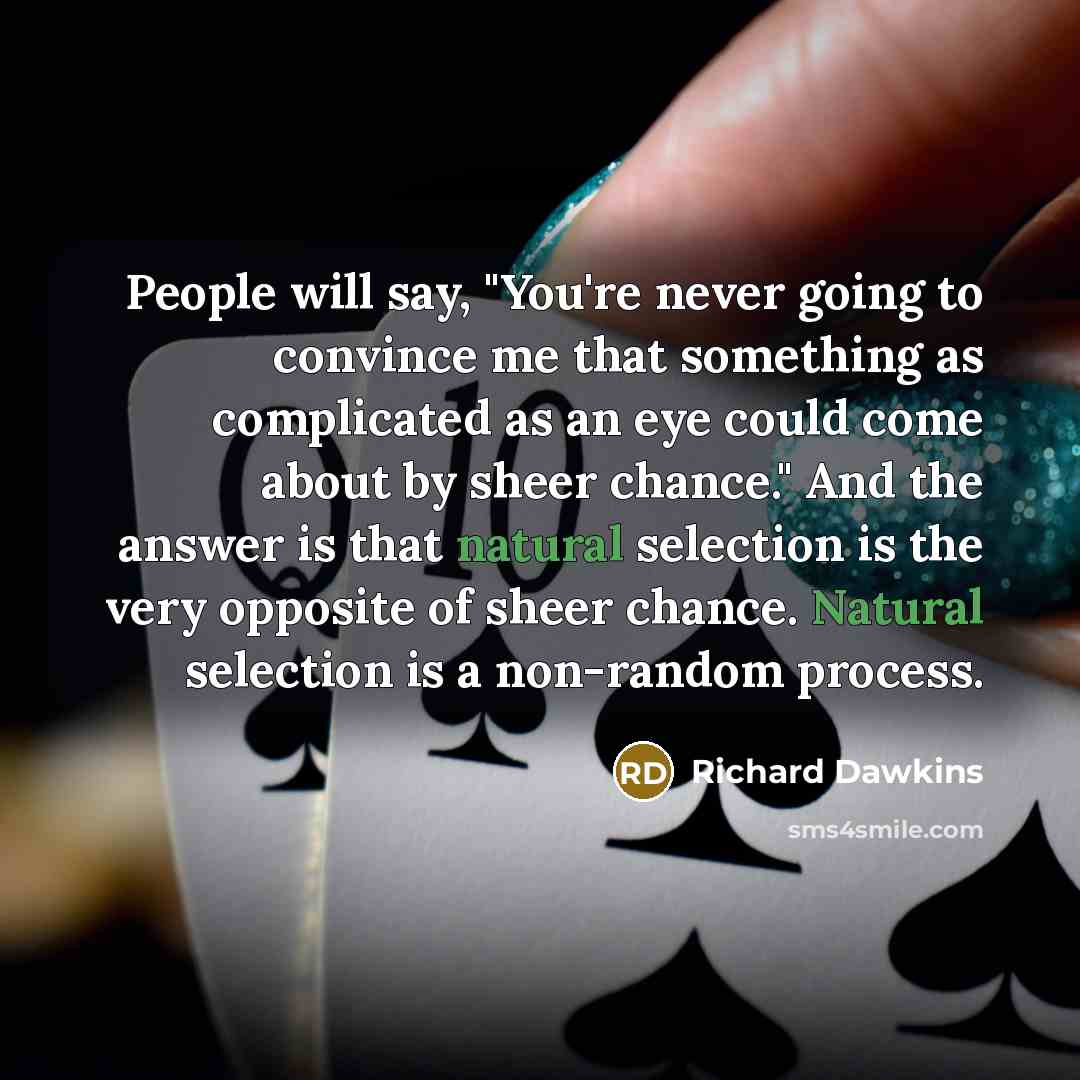 “People will say, "You're never going to convince me that…” quote by Richard Dawkins