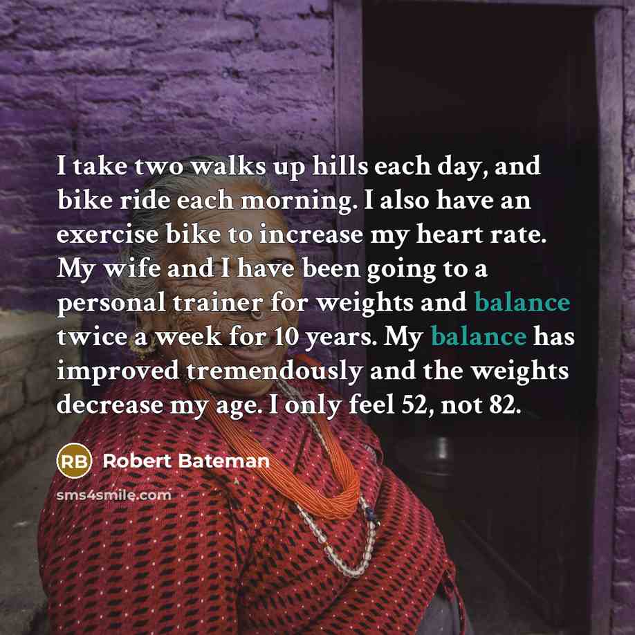 “I take two walks up hills each day, and bike…” quote by Robert Bateman