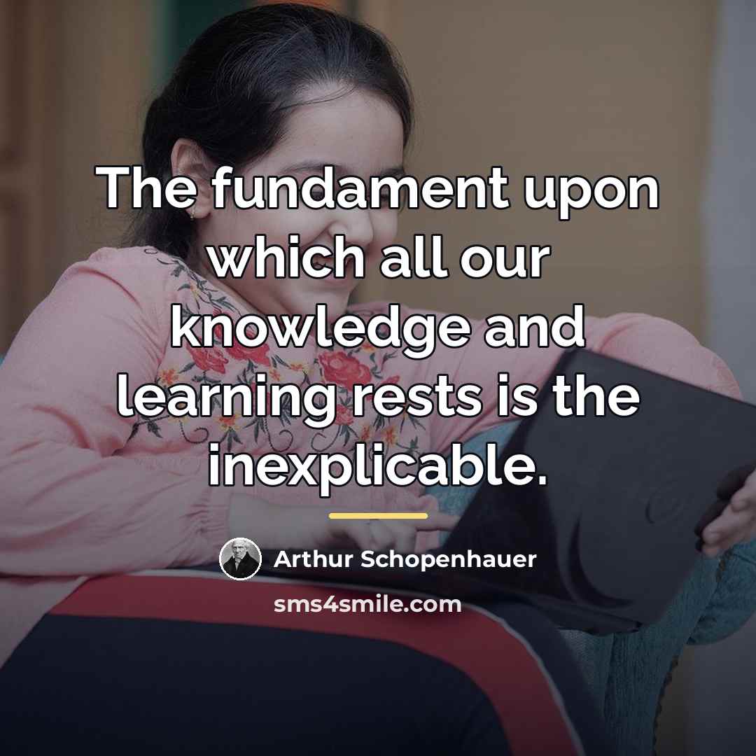 “The fundament upon which all our knowledge and learning rests…” quote by Arthur Schopenhauer