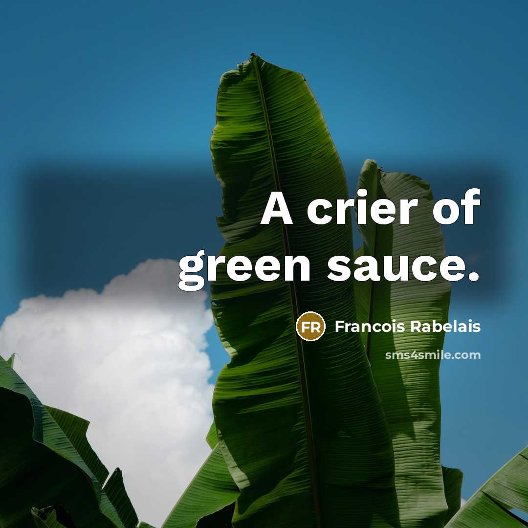 “A crier of green sauce.…” quote by Francois Rabelais