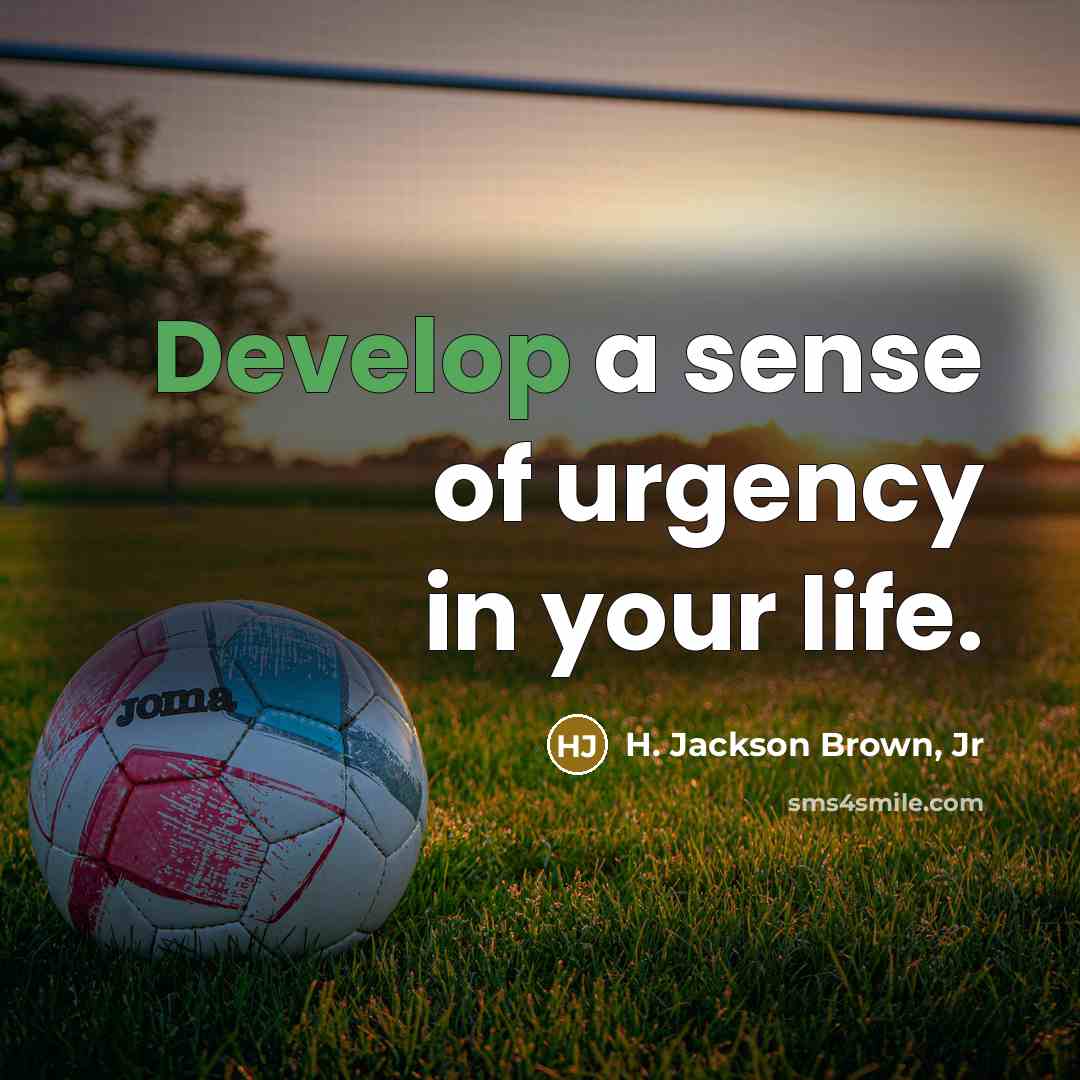 “Develop a sense of urgency in your life.…” quote by H. Jackson Brown, Jr