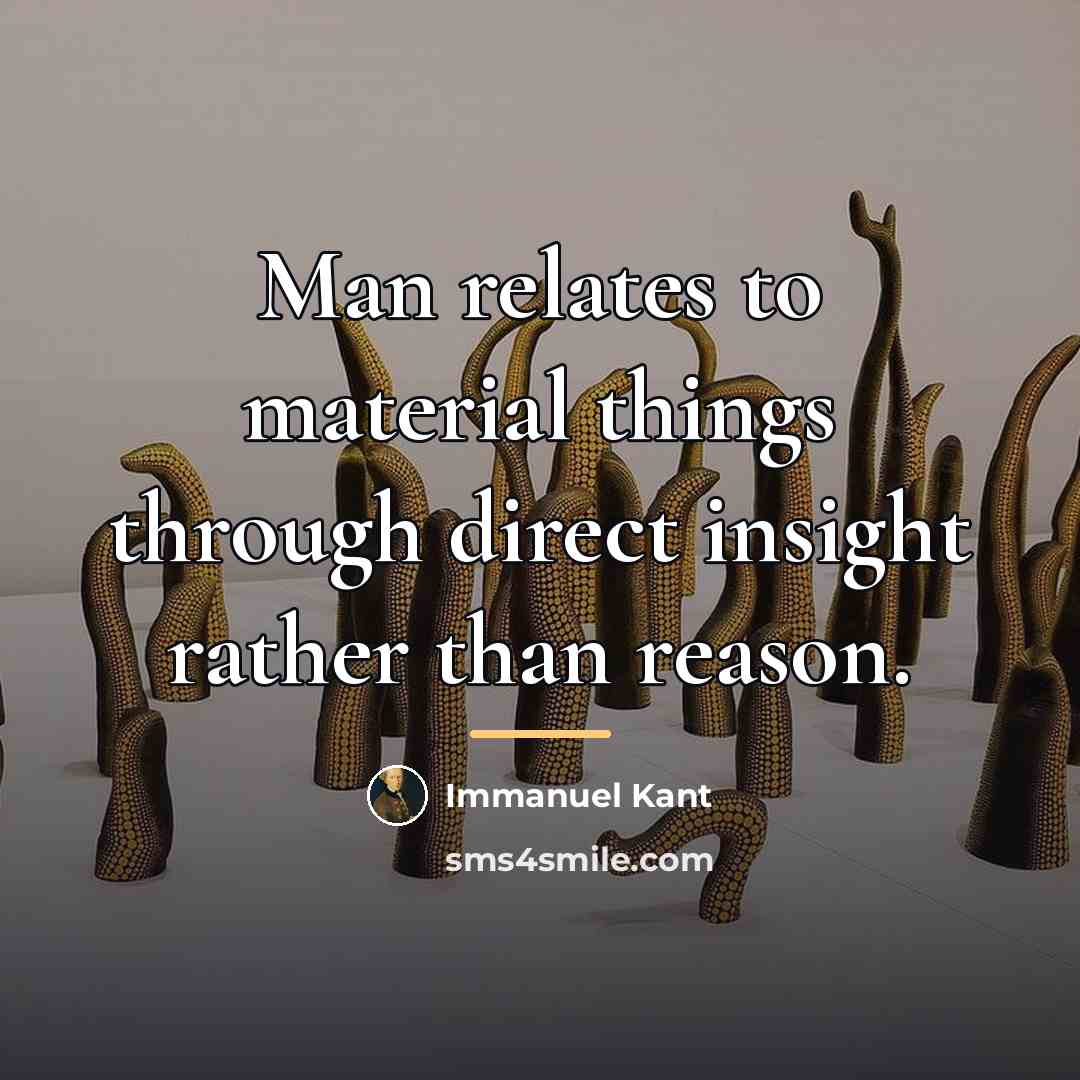 “Man relates to material things through direct insight rather than…” quote by Immanuel Kant