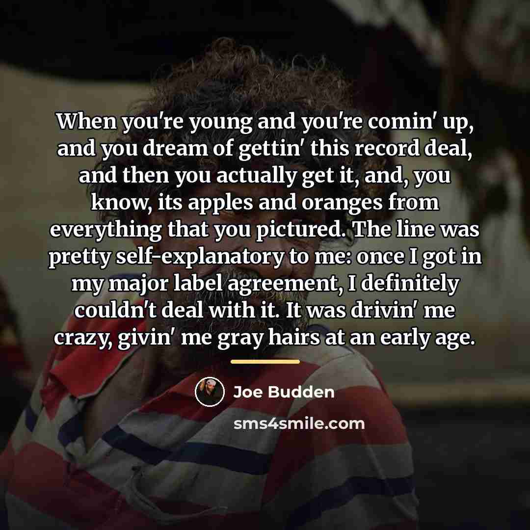 “When you're young and you're comin' up, and you dream…” quote by Joe Budden