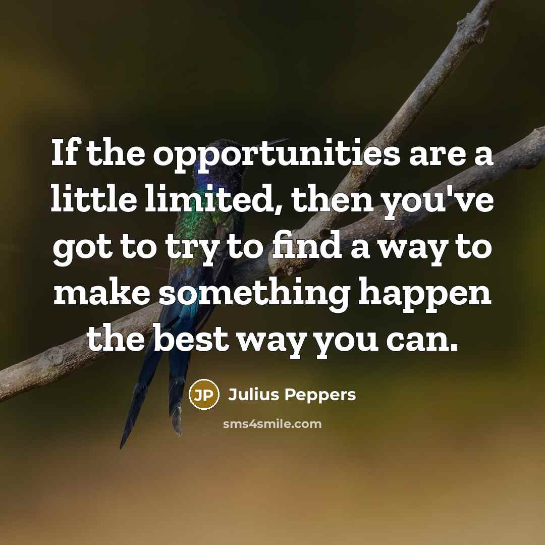 “If the opportunities are a little limited, then you've got…” quote by Julius Peppers