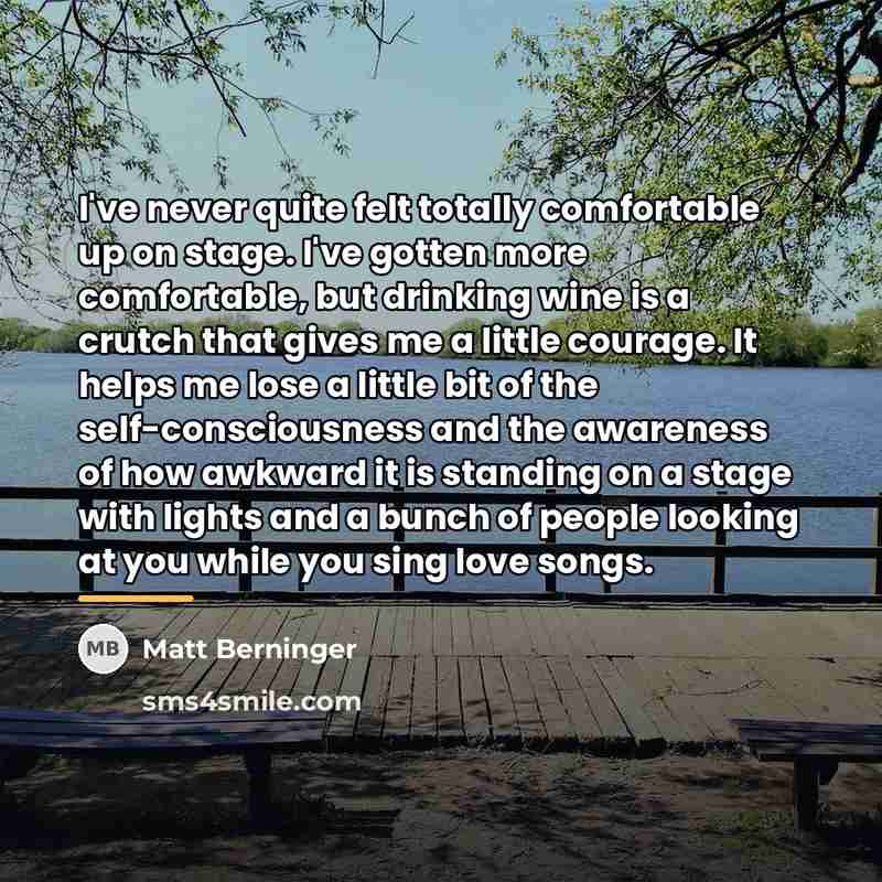 “I've never quite felt totally comfortable up on stage. I've…” quote by Matt Berninger