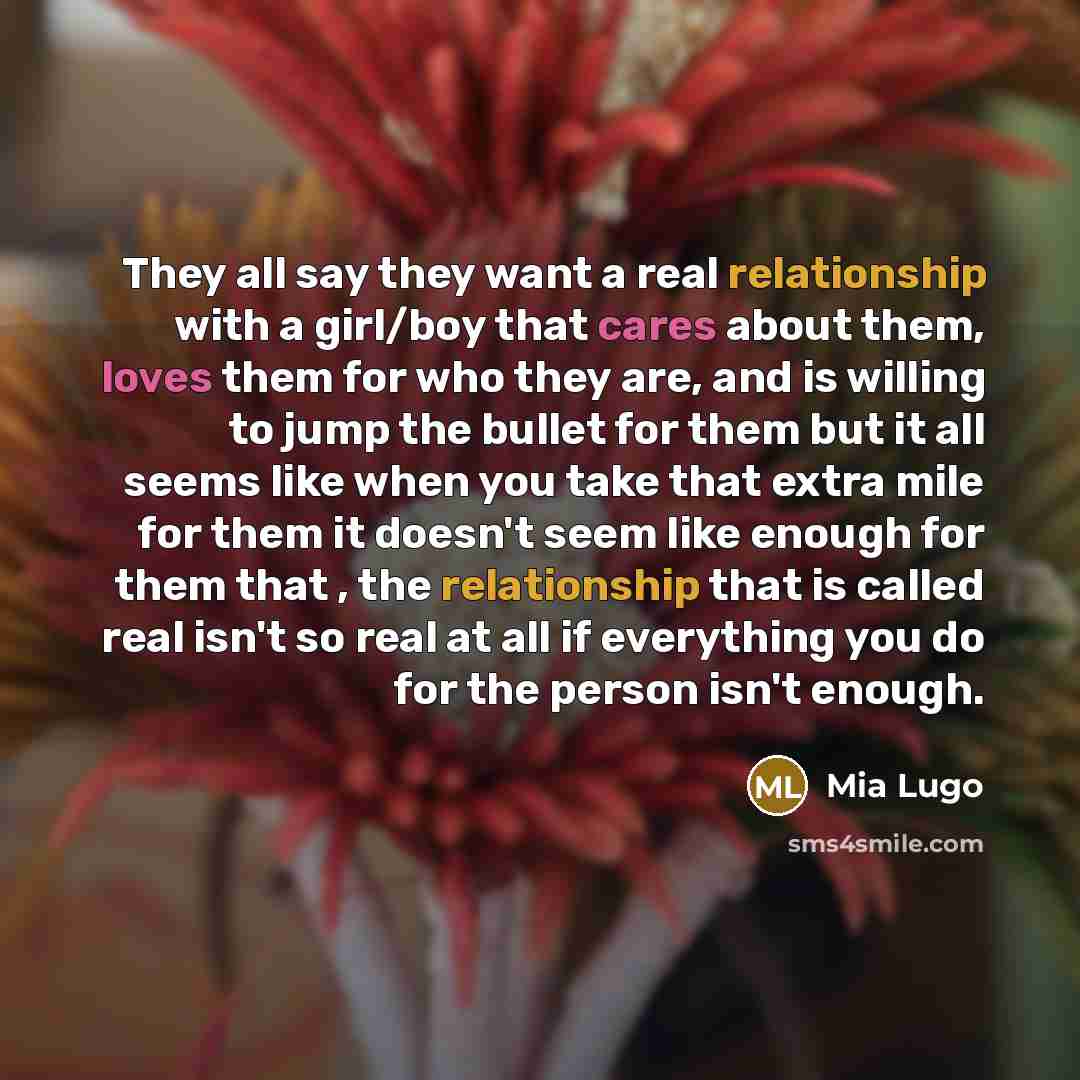 “They all say they want a real relationship with a…” quote by Mia Lugo