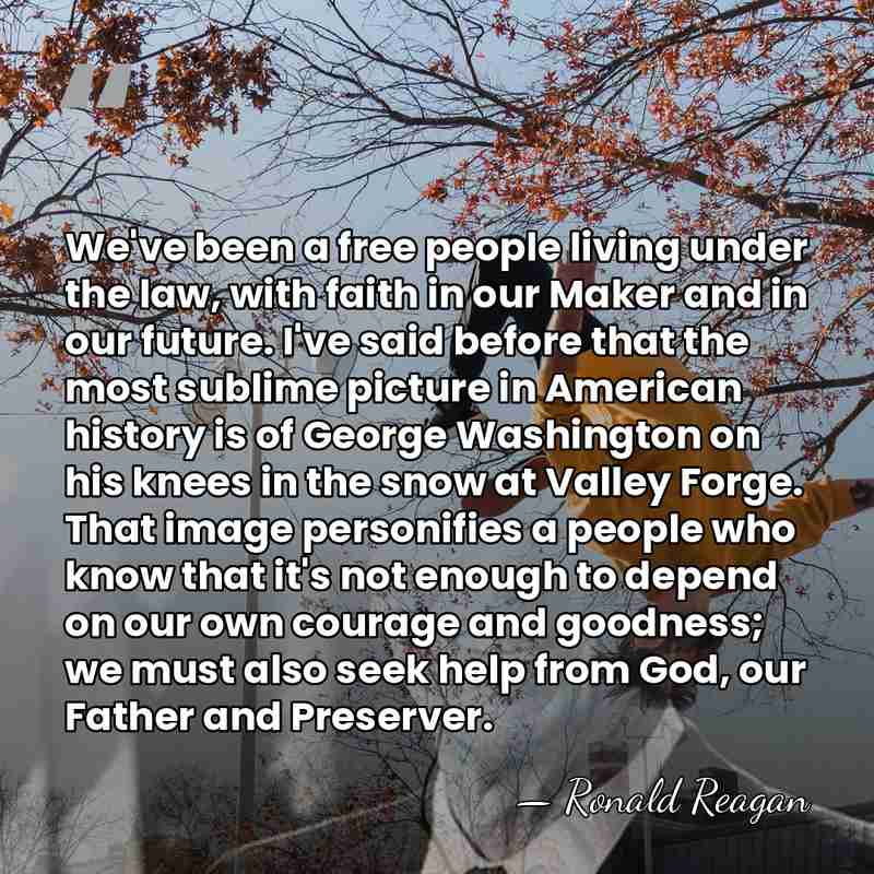 We've been a free people living under the law, with faith in&hellip; - Ronald Reagan