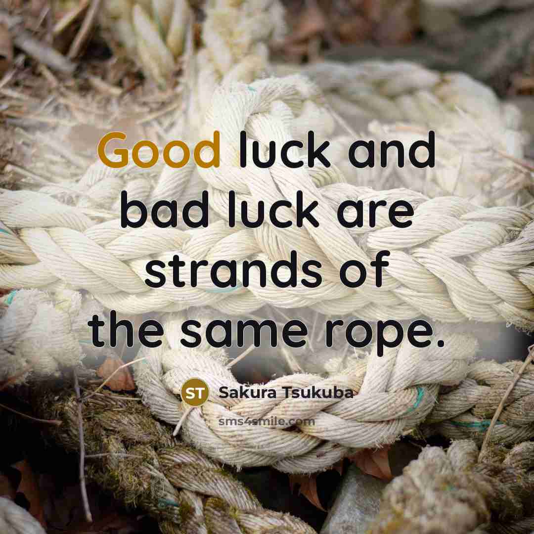 “Good luck and bad luck are strands of the same…” quote by Sakura Tsukuba