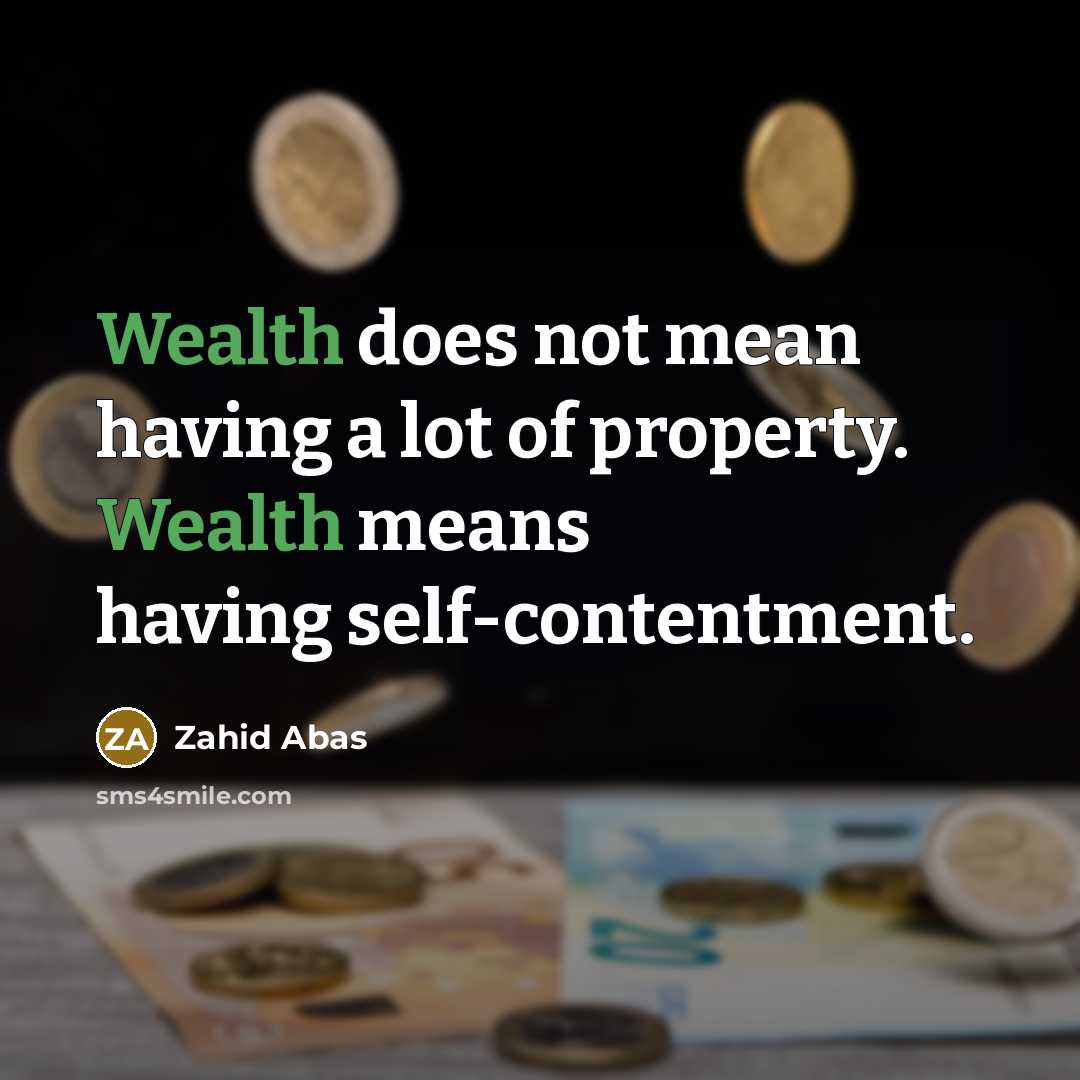 “Wealth does not mean having a lot of property. Wealth…” quote by Zahid Abas