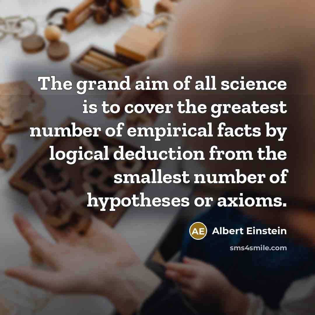 “The grand aim of all science is to cover the…” quote by Albert Einstein