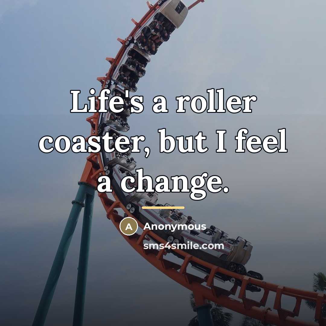 “Life's a roller coaster, but I feel a change.…” quote by Anonymous