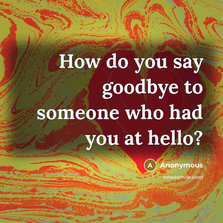 “How do you say goodbye to someone who had you…” quote by Anonymous